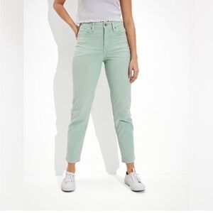 American Eagle Mom Straight Jean Mint Corduroys